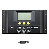 Y-SOLAR 30A 60A 80A 5V USBソーラーコントローラーLCD PVパネルバッテリーレギュレーター充電放電コントローラー12V 24Vソーラーシステム (30A)