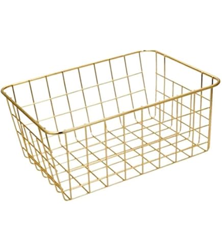 Amazon.co.jp: メタル ワイヤーカゴバスケット ピンクゴールド S： 29