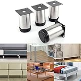 ステンレス製のキャビネット脚 テーブル継ぎ足 台座足 家具サポート・補助 キャビネット/ベッド/テーブル/ソファ/本棚対応 5x5x8cm