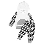 Tovadoo 子供服 ベビー服 男の子 パーカー＋ズボン 二点セット 長袖 秋冬 幾何学模様 シンプル カジュアル ファッション 保育園 旅行