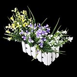 【ノーブランド品】花フェンス　ホーム　結婚式　パーティー　写真　装飾　16×8.5 X 7CM　木製　フラワーフェンス