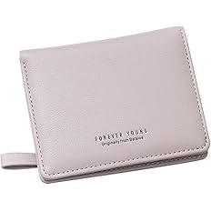 Amazon 薄い財布 二つ折り財布 レディース Puレザー ミニ コンパクト マチ付き小銭入れ 全5色 ライトグレー 財布 Amazon 薄い財布 二つ折り財布 レディース Puレザー ミニ コンパクト マチ付き小銭入れ 全5色 ライトグレー 財布