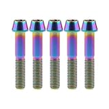 Ruifu M8x15 20 25 30 35 40 45 50 mm P1.25 チタン合金コニカルヘッド六角穴付ボルト 5個入 (M8x45mm, でレインボー)