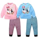 ベビー服 女の子 パジャマ 長袖 上下 トレーナースーツ 裏起毛 アリスプリント 格子 女児 ベビー (1.ピンク/90cm)