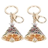 [xuuyuu] キーホルダー スワロフスキー クリスマスツリー お祝い・お返し・プレゼント (緑)