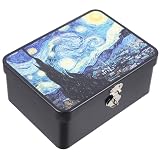 DOITOOL 箱 空き缶の記念品ボックス 鍵付き書類ボックス レトロマネーバンク マネーポット スマスクッキー缶 vintage coin purse ｼﾞｭｴﾘｰﾎﾞｯｸｽ