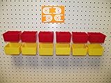 フリー( 4ツールホルダー)ペグボードパーツビン12パックPeg Board – workbench-レッド& Yellowing