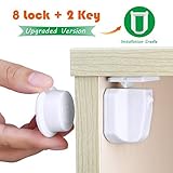 Itaar ベビー安全 マグネット式 キャビネットロックセット 子供の安全 引き出しロック 食器棚ロック 受け台付き 工具不要 ドリル不要 アップグレードバージョン ロック8個 キー2個