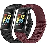 Runostrich コンパチブル Fitbit Charge 5 ナイロン弾性スポーツバンド交換用ストレッチバンド ストラップ