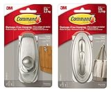 コマンド従来プラスチックフック、Large、つや消しニッケル、1-hook ( 17053bn-es ) withコマンドフック、L、つや消しニッケル、1-hook Timeless ( 17063b