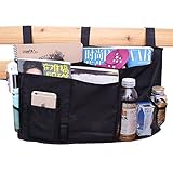 ベビーベッド 収納 可愛い 小物入れ おもちゃ収納袋 お風呂収納袋 吊り袋 30*50cm 子供部屋収納 hibote ブラック