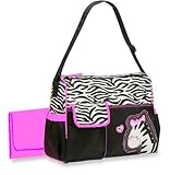 3pcs Giraffe Zebra Baby Nappy Changing Bags Large Sizes 3 Designs (Pink Zebra) by just4baby