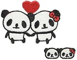 ツイン ワッペン ハートパンダ