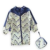 ロジクロ 子供用レインコート 男の子 女の子 レインポンチョ 3秒速乾 通気 防水 防油漬 折り畳み 通学 遠足 雨具 収納袋付き キング・ジョセフ かわいい おしゃれ（YC18005） (120, 