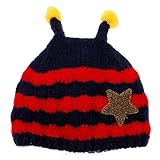 赤ちゃん　秋冬着　帽子　可愛いベビー帽子　子供ハット　ニット　ウール　インナーベルベットビーハット　暖かい　寒さ抵抗　手作り　トレンディ　ダークブルー