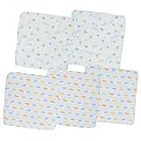 西松屋 5枚組ガーゼハンカチ（花/マリン/車） くるま柄