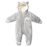 Happy Cherry赤ちゃんロンパースフランネルジャンプスーツfor Toddlers – グレー カラー: グレー
