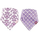 Hudson Baby Bandana Bib, Purple Brocade, 2 Count by Hudson Baby