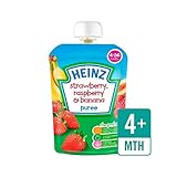 滑らかなイチゴ、ラズベリー＆バナナ4-36 Mths 100グラム (Heinz) (x 6) - Heinz Smooth Strawberry, Raspberry & Banana 4-36 M