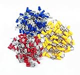 Yueton® 150pcs Red Blue Yellow Piggyback Spade Crimp Terminal Connector [並行輸入品]