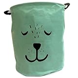 cre8tivepick Cute Bear洗濯籠バスケット、子供用おもちゃストレージ、コットンファブリックCollapsible Laundry Bin Binおもちゃ、服、ソックス、ペットのおもち