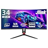 Jlink モニター 34 24インチ ウルトラワイド 3440*1440P WQHD 1ms（MPRT） 144Hz 曲率1500R 湾曲