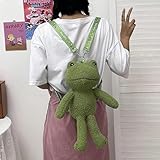 Rtwrsudカエル ぬいぐるみ バッグ クロスボディバッグ ソフト 柔らかい 蛙 ぬいぐるみ 人形 おもちゃ バックパック 男の子 女の子 誕生日 ギフト プレゼント醜いかわいいぬいぐるみカエルクロスボディバッグ女性人形人形ショルダーバッググラバー人形ぬいぐるみ (1個,両肩)