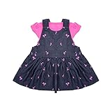 MYDABABY 子供服 2点セット キッズ ロンパース + ワンピース 半袖 コットン100% 赤ちゃん 2枚 セット(ピンク＆6M)