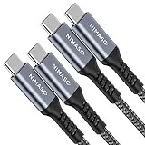 【2本セット】 NIMASO USB-C & Type C ケーブル 【1m+1m ブルー USB C 2.0 PD対応 60W 3A急速充電 高耐久ナイロン編み】 iPhone16/15シリーズ、iPad、MacBook、Sony等Type-c機種対応NCA24B1108