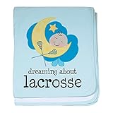 CafePress – ラクロスについてDreaming Baby Blanket – スーパーソフトベビー毛布、新生児おくるみ ブルー 575469386-0-98-0