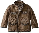 Urban Republic Little Boys' Toddler Quilted Coat with Faux Leather Trim Olive 3T [並行輸入品]