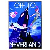 Disney Silver Buffalo PP0836 Peter Pan Flying "Off to Neverland" Wall Art, 13" by 19" [並行輸入品]