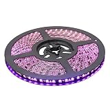 XKTTSUEERCRR 16.4ft/5M, Black PCB 3528 SMD 600LED/Roll, Pink Color, Waterproof(IP65) Flexible Strip 