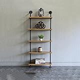 HAIZHEN ストレージシェルフ 棚の家具工業用のソリッドウッド板張りの棚リビングルームのベッドルームのフロアスタンド 強い安定性 (色 : Floor stand, サイズ さいず : 5 lay