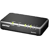 バッファロー BUFFALO Giga対応 プラスチック筐体 AC電源 5ポート LSW6-GT-5EPL/NBK ブラック スイッチングハブ ローコストモデル 簡易パッケージ 壁掛け設置対応 日本メーカー