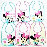 Disney ディズニー ミニーマウス ベビー用 食事用 防水 エプロン 6枚セット