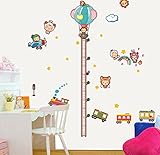 bibitime Cartoonフォレスト動物高さチャート壁デカール保育園kisd部屋の成長の測定チャート DIY Size 2676