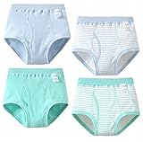 Plus Nao(プラスナオ) 下着 ショーツ パンツ インナー セット 4枚セット ブリーフ ボクサーパンツ アンダーウエア キッズ ジュニア 子供 子 ブルー×グリーン【ブリーフ】 175