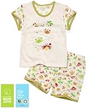 【あるこんたるこん】 オーガニックコットン ベビー キッズ ルームウェア カーニ 男の子 パジャマ 3分袖 ショートパンツ (90)