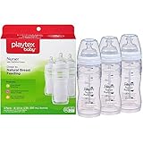 Playtex BPA Free Premium Nurser Bottles with Drop In Liners 3 Count, 8 Ounce