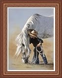 Little Whispers by Lesley Harrison Boy with his horseアート額入り壁装飾画像 16 x 20インチ SB-LH1011-WO-13x17
