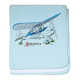 CafePress – Aeronca Airplanes Baby Blanket – スーパーソフトベビー毛布、新生児おくるみ 標準 ブルー 514632610-0-98-0