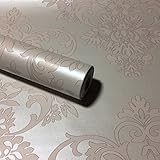 RUDOSTYLE 壁紙 花柄 ダマスク クロス ロマネスク はがせる 防水 壁紙シール 超簡単リフォーム 45cm×10m 【正規品】 (花 ライトシルバー)