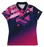 JUIC (ジュウイック) 卓球 シルエット レディース シャツ PPJステッカー付き (ピンク, L)