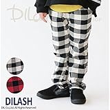 (ディラッシュ) DILASHストレッチチェックパンツ（ストレート・フル）/秋 140 レッド