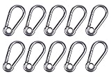 環付 スプリング スナップ ステンレス製 10個セット スナップ スプリング フック 線径6mm長さ60mm カラビナ