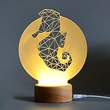 quner 3d LED夜間ライトデスクランプテーブル壁ランプのガールズボーイズ部屋動物型ライト QAKF-XC-C001-NO4