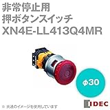 IDEC (アイデック/和泉電機) XN4E-LL413Q4MR 非常停止用押ボタンスイッチ (φ30) (プッシュロックターンリセット) (照光式) (接点構成:1a-3b) (赤) NN