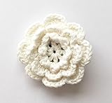 Baby Deer Clips ヘアクリップ for ベビー キッズ 大きめニットフラワー (アンティークホワイト)
