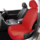 meiko 極致 カラードカバー ピッタリフィットシートカバー フロントバケットシート用 運転席 助手席 前席用 汎用品 伸びる素材使用！防汚汚れ防止 メッシュ レッド (jp02-rd)